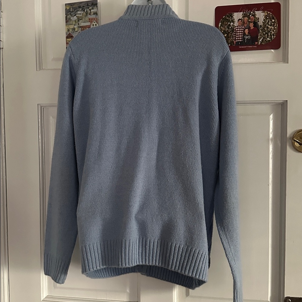 Honora Millburn Light Blue Cable Knit Cardigan - Picture 3 of 6